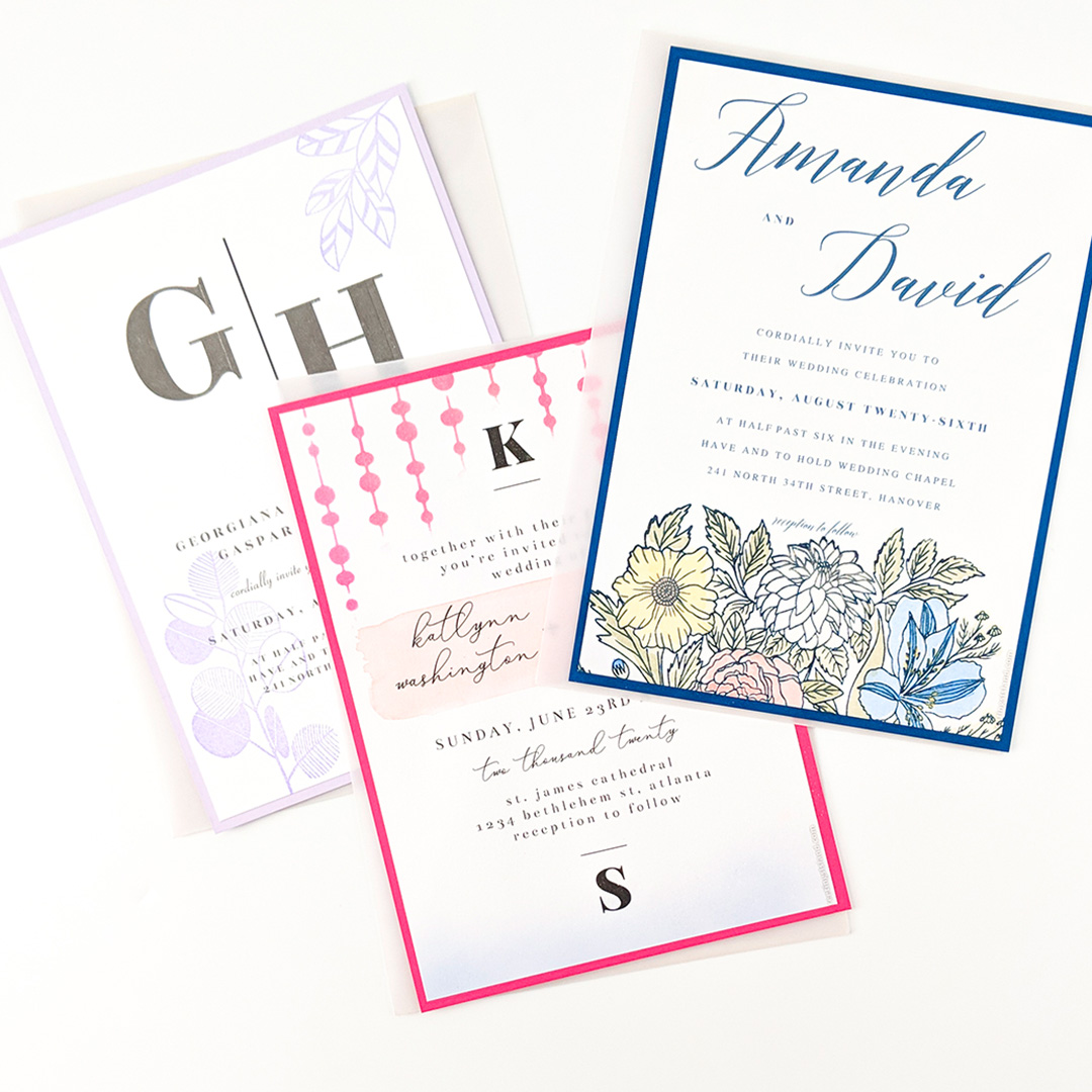 Summer 2020 On Trend DIY Wedding Invitations using Tsukineko Inks